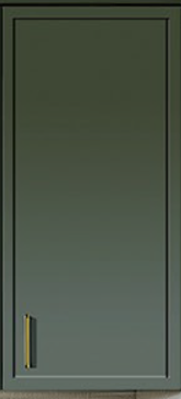 Cypress Green Slim Shaker 1-1/4" Overlay Base Cabinet - One Drawer One Door 9", 12", 15", 18", 21"