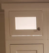 39" Tall Custom Glass Ready Snow White Inset Shaker Wall Cabinet - Single Door 9", 12", 15", 18" & 21"