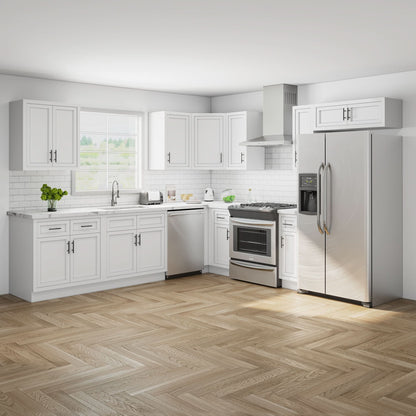 Snow White Inset Shaker - Size 10' x 10' - Complete Kitchen Cabinet Package $4,535.79