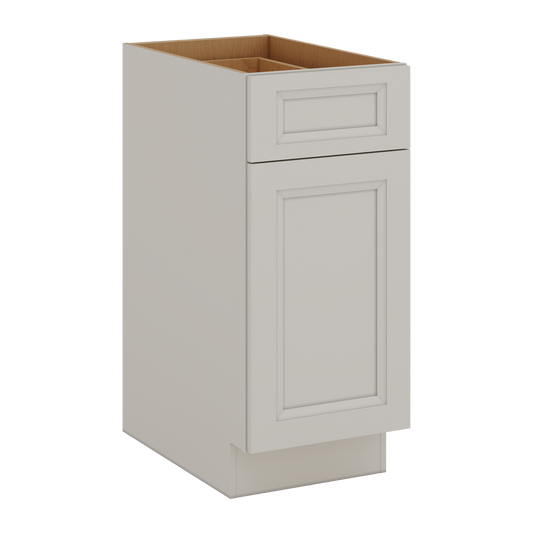 Trash Can Pull Out Base Cabinet 27LGDS Laguna Gray Double Shaker 15" and 18" Wide