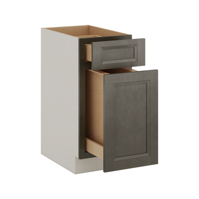 Trash Can Pull Out Base Cabinet Huntington Cinder Double Shaker 15" and 18" Wide