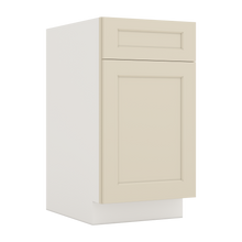 Trash Can Pull Out Base Cabinet Manhattan Cream Shaker 1-1/4" Overlay 15" and 18" Wide