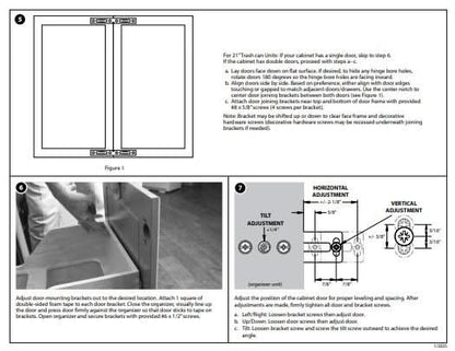 15" Double fits 18" Base 50 Quart Wood Bottom-Mount Soft-close Trashcan Rollout for Door Mounting, Includes Black Cans - Hardware Resources