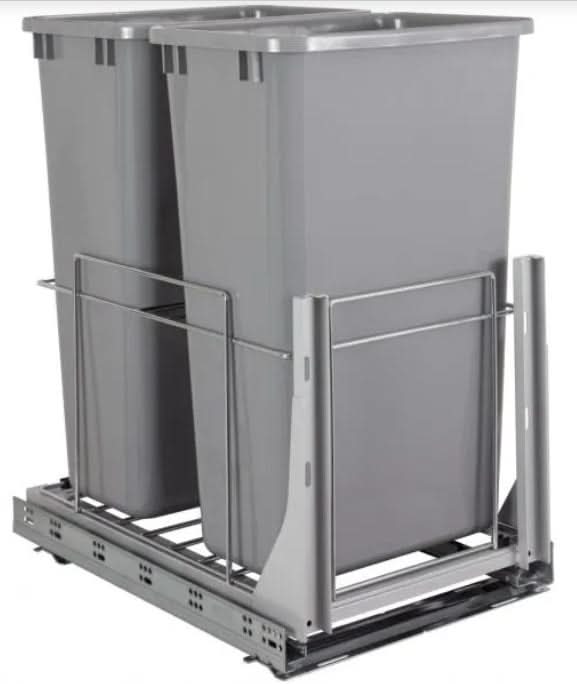 50qt Wire Fits 18" BFHD(15" Opening) Double Trashcan Pullout with Soft-close Slides