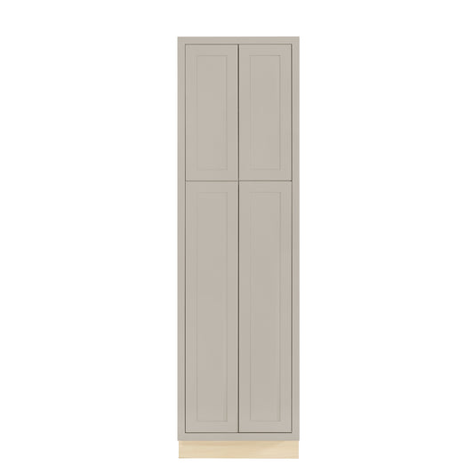 Tuscan Gray 24" x 84" Shaker pantry cabinet, Ready-to-Assemble (RTA) kitchen cabinet with tall pantry storage for kitchen remodels and new home construction.
