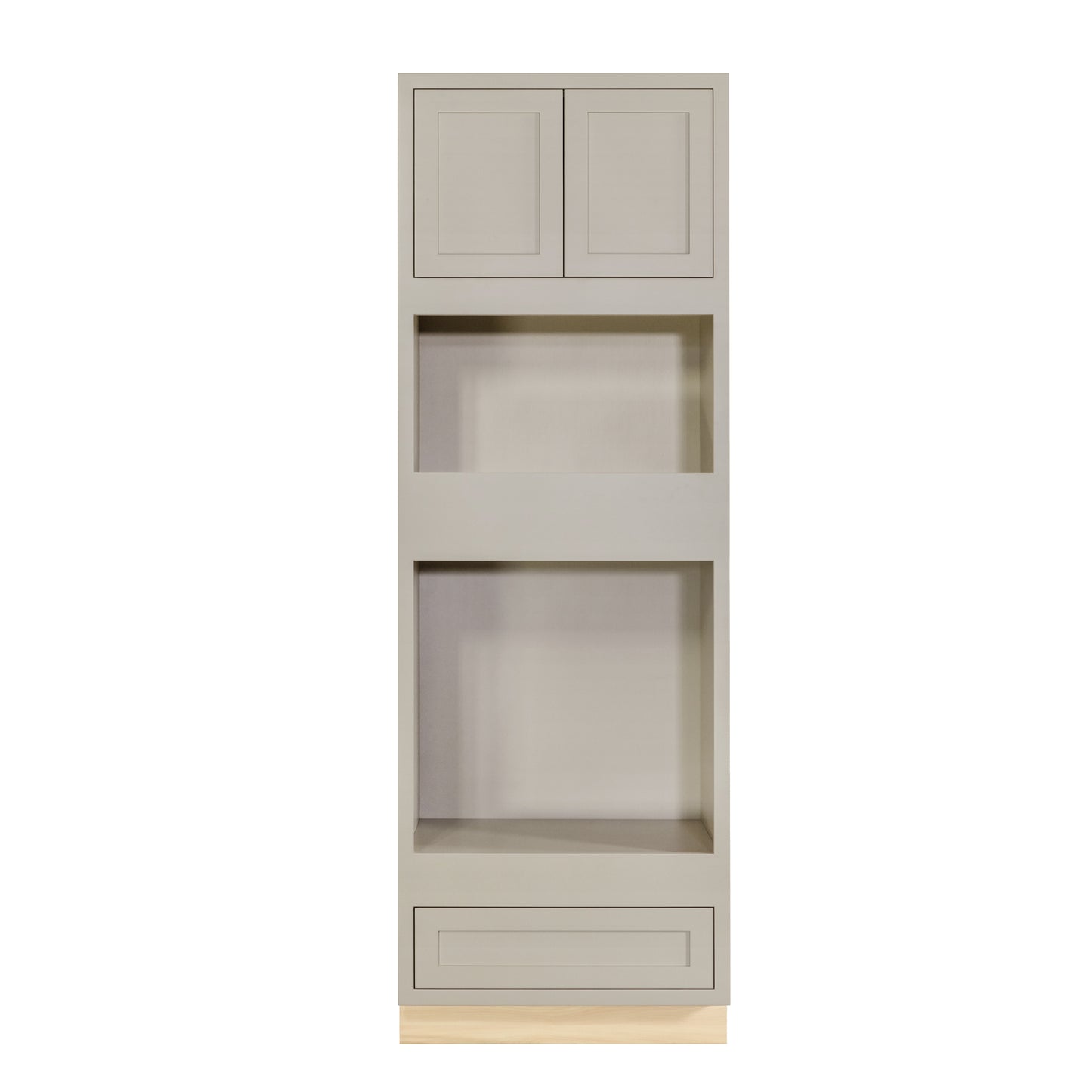 Tuscan Gray 31" x 93" Shaker oven cabinet, Ready-to-Assemble (RTA) tall kitchen cabinet designed for built-in wall ovens in kitchen remodels, custom kitchen designs, and new home construction.