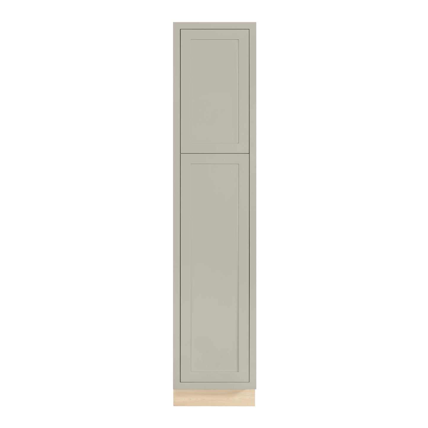 Tuscan Gray 18" x 84" Shaker pantry cabinet, Ready-to-Assemble (RTA) tall kitchen storage cabinet for pantry organization, kitchen remodels, custom kitchen designs, and new home construction.