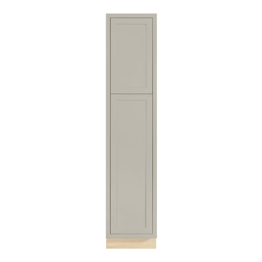 Tuscan Gray 18" x 84" Shaker pantry cabinet, Ready-to-Assemble (RTA) tall kitchen storage cabinet for pantry organization, kitchen remodels, custom kitchen designs, and new home construction.