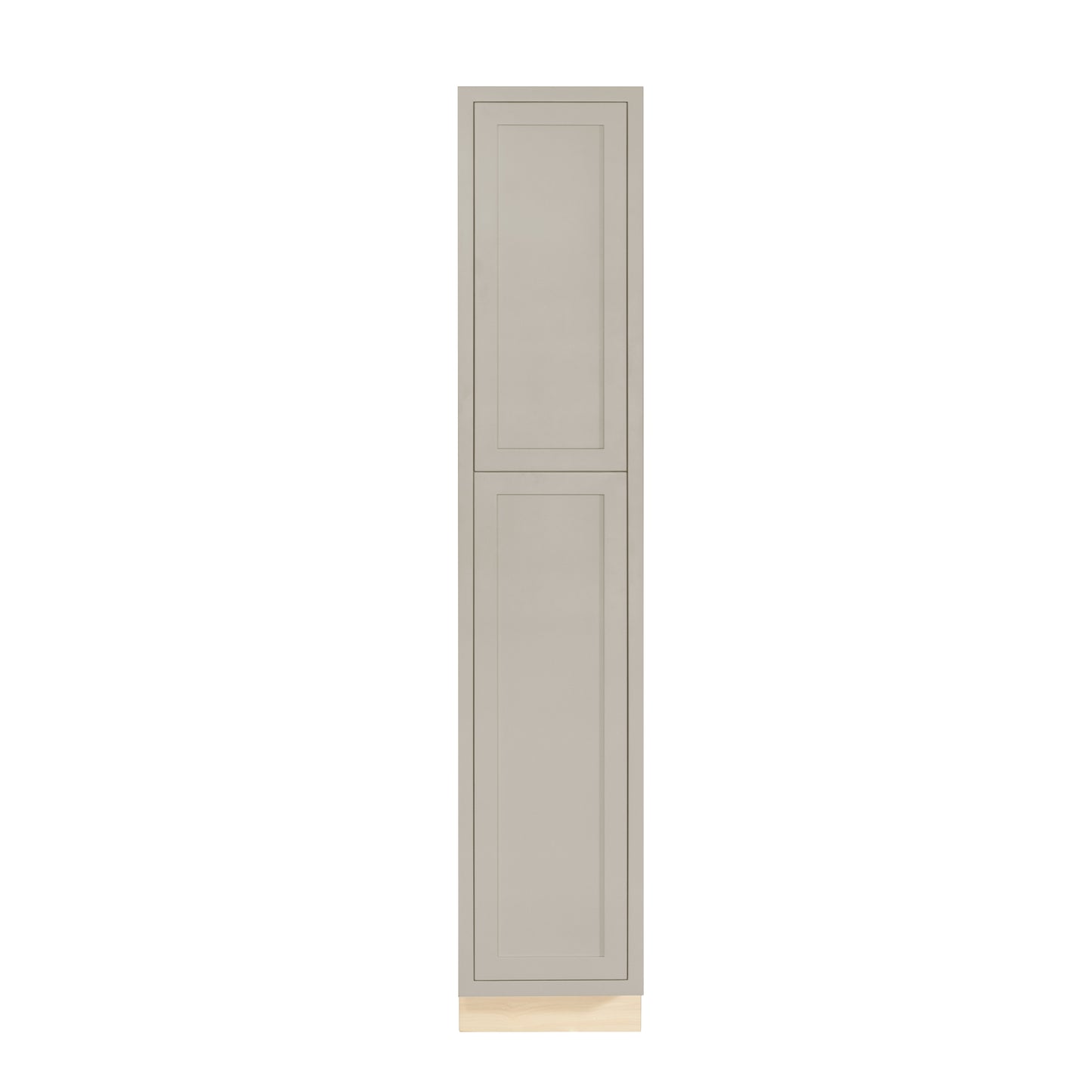 Tuscan Gray 18" x 93" Shaker pantry cabinet, Ready-to-Assemble (RTA) tall kitchen storage cabinet for pantry organization, kitchen remodels, custom kitchen designs, and new home construction.