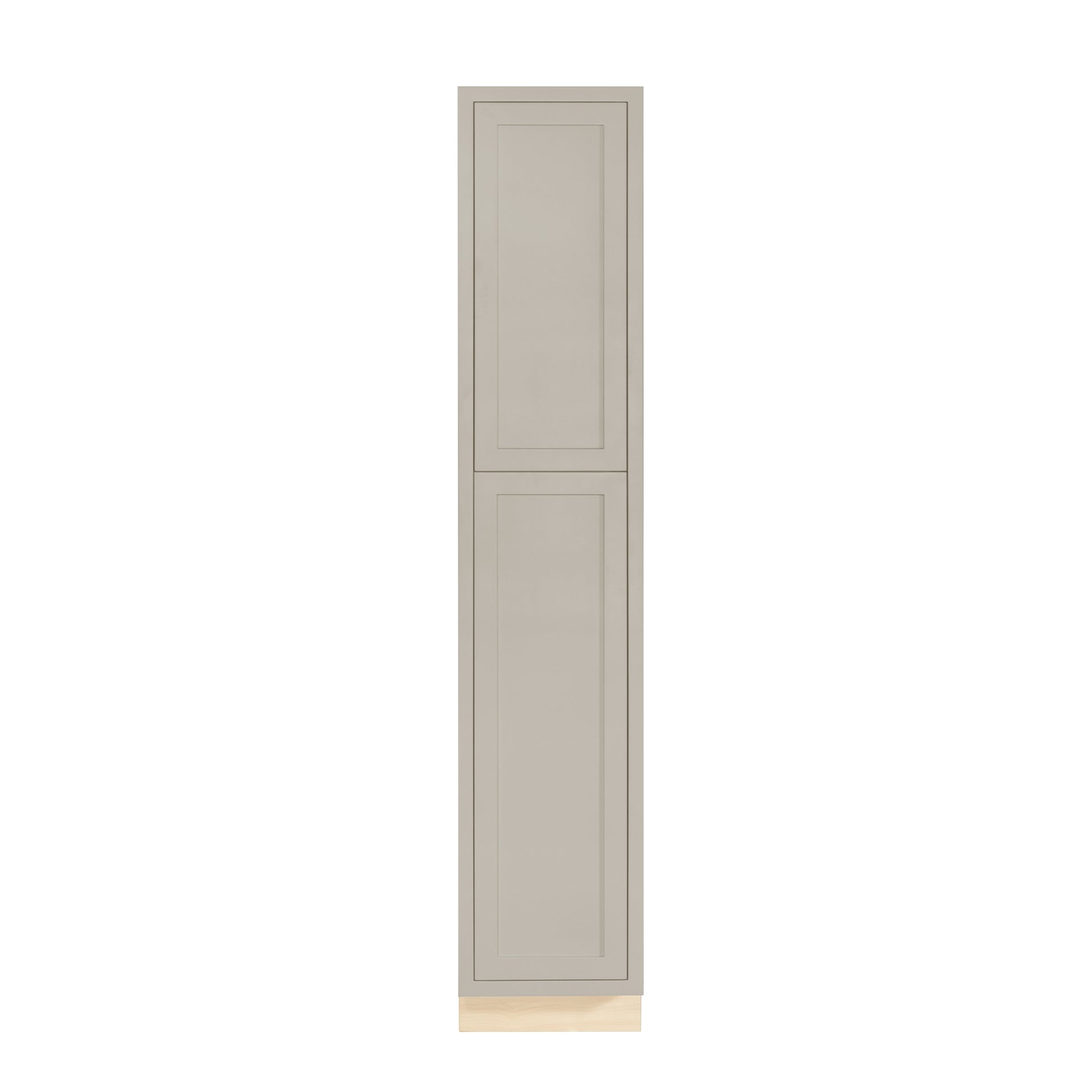 Tuscan Gray 18" x 93" Shaker pantry cabinet, Ready-to-Assemble (RTA) tall kitchen storage cabinet for pantry organization, kitchen remodels, custom kitchen designs, and new home construction.