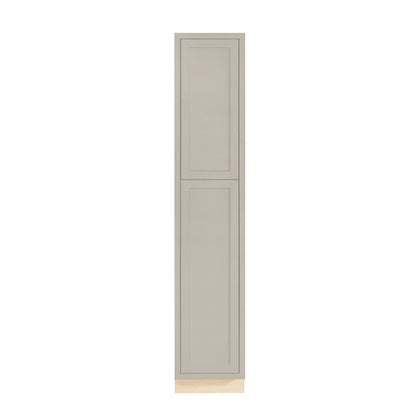 Tuscan Gray 18" x 93" Shaker pantry cabinet, Ready-to-Assemble (RTA) tall kitchen storage cabinet for pantry organization, kitchen remodels, custom kitchen designs, and new home construction.