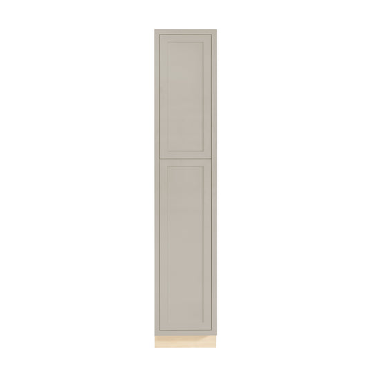 Tuscan Gray 18" x 93" Shaker pantry cabinet, Ready-to-Assemble (RTA) tall kitchen storage cabinet for pantry organization, kitchen remodels, custom kitchen designs, and new home construction.