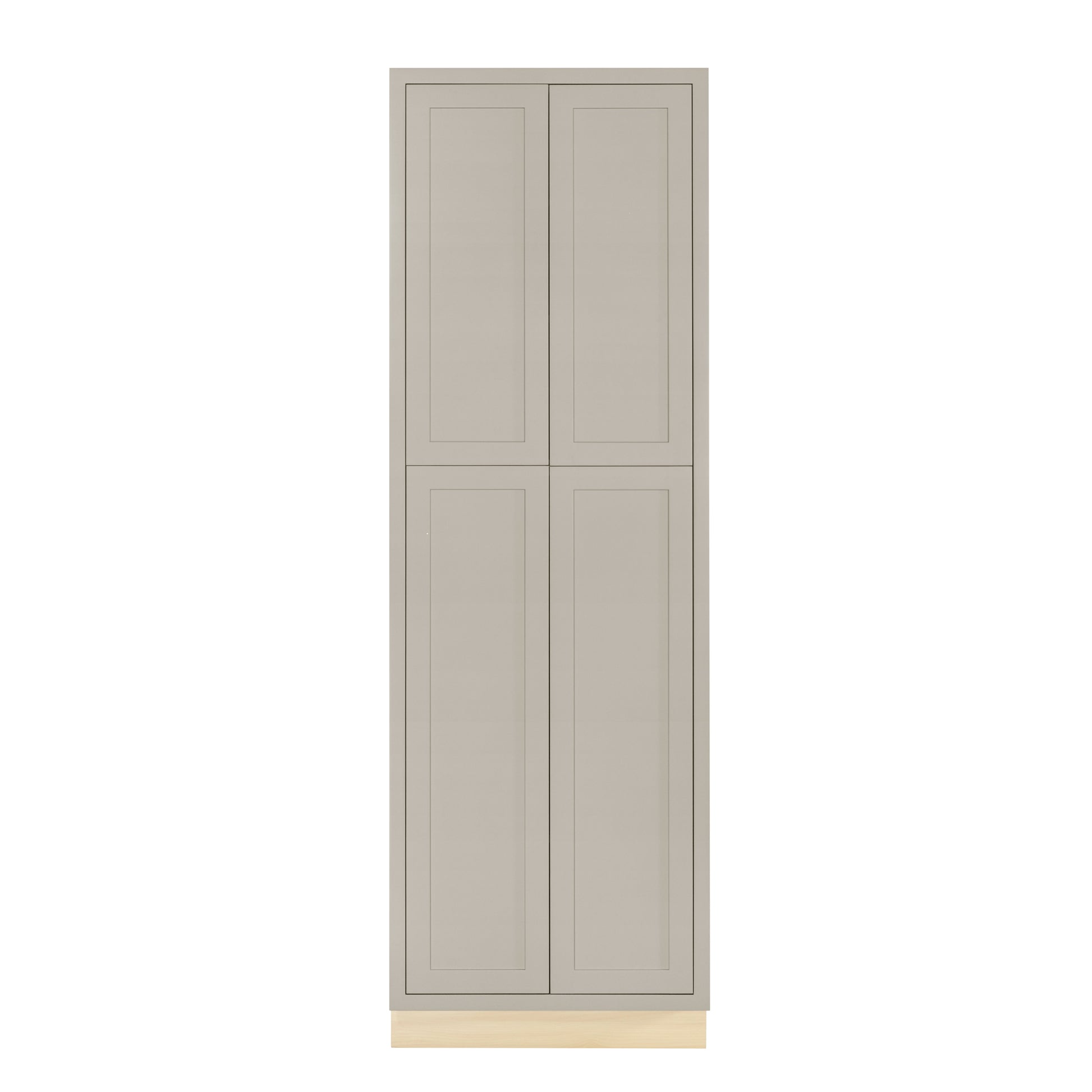 Tuscan Gray 30" x 93" Shaker pantry cabinet, Ready-to-Assemble (RTA) tall kitchen storage cabinet for pantry organization, kitchen remodels, custom kitchen designs, and new home construction.