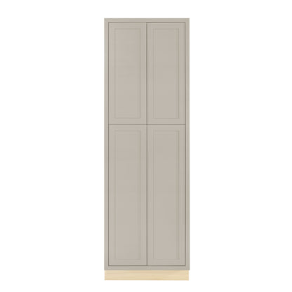 Tuscan Gray 30" x 93" Shaker pantry cabinet, Ready-to-Assemble (RTA) tall kitchen storage cabinet for pantry organization, kitchen remodels, custom kitchen designs, and new home construction.