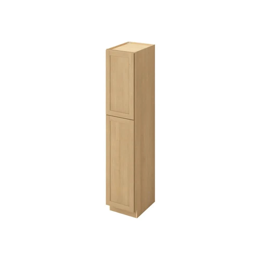 90" Tall Pantry Sandstone Birch Shaker 1-1/4" Overlay Cabinet 18", 24" & 30" Wide