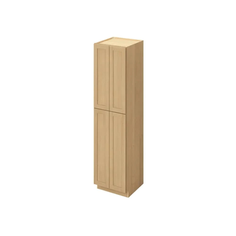 84" Tall Pantry Sandstone Birch  Shaker 1-1/4" Overlay Cabinet Available 18", 24" & 30" Wide