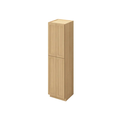 90" Tall Pantry Sandstone Birch Shaker 1-1/4" Overlay Cabinet 18", 24" & 30" Wide