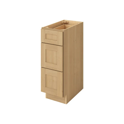 Bathroom Vanity 3 Drawer Base Sandstone Shaker Cabinets - 21" Deep 12", 15" & 18" Wide