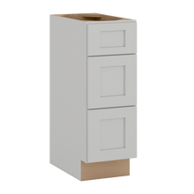 12", 15", 18", and 21" Width | Vanity 3 Drawer Base Cabinet | RTA Unassembled | Premium White Shaker Full Overlay