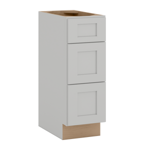 12", 15", 18", and 21" Width | Vanity 3 Drawer Base Cabinet | RTA Unassembled | Premium White Shaker Full Overlay