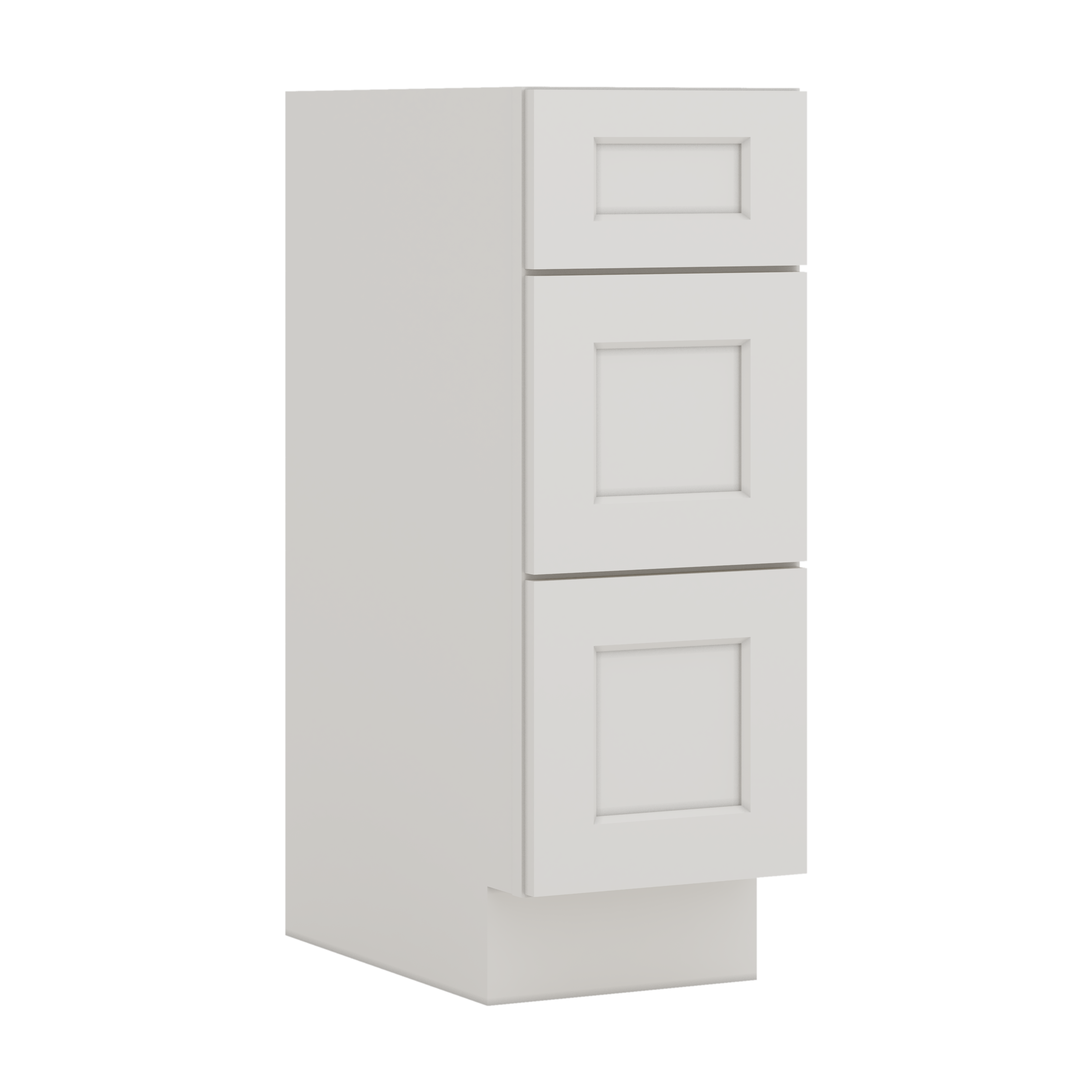Vanity Drawer Base 12", 15", 18", 21" & 24" ICE White Shaker 1-1/4" Overlay CWS/CWB