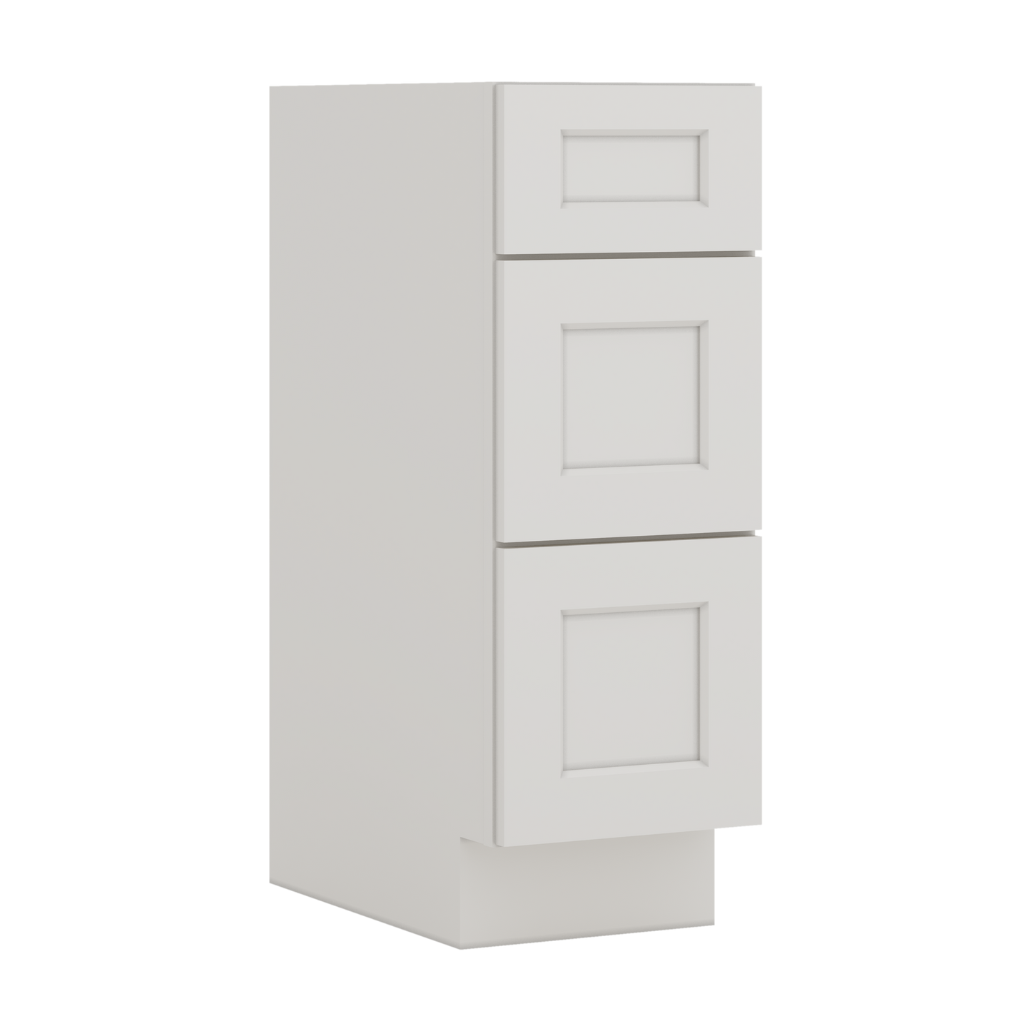 Vanity Drawer Base 12", 15", 18", 21" & 24" ICE White Shaker 1-1/4" Overlay CWS/CWB