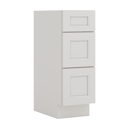 Vanity Drawer Base 12", 15", 18", 21" & 24" ICE White Shaker 1-1/4" Overlay CWS/CWB