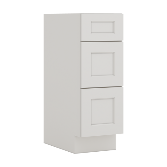 Vanity Drawer Base 12", 15", 18", 21" & 24" ICE White Shaker 1-1/4" Overlay CWS/CWB