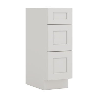 Vanity Drawer Base 12", 15", 18" & 21" 2WS White Shaker 1-1/4" Overlay