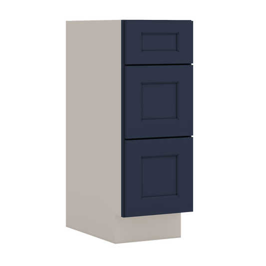 Vanity Drawer Base 12", 15", 18", 21" & 24" NB29 Naval Blue Shaker 1-1/4" Overlay