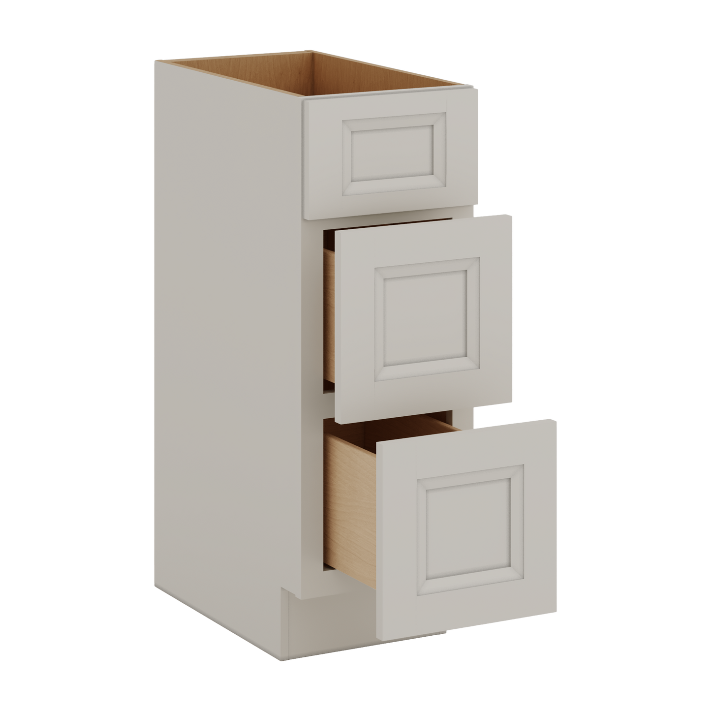 27LGDS Laguna Gray Double Shaker Vanity Drawer Base 12", 15", 18", 21" & 24" - 21" Deep