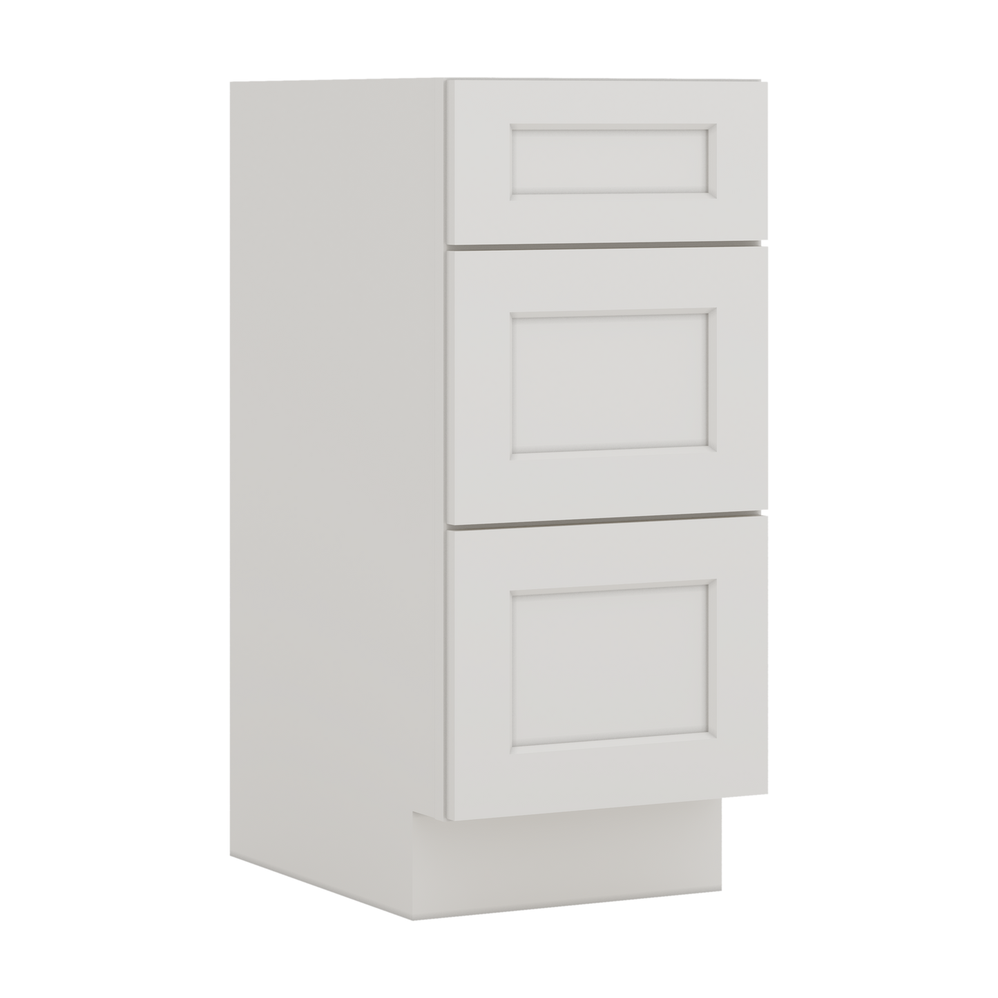 Vanity Drawer Base 12", 15", 18", 21" & 24" ICE White Shaker 1-1/4" Overlay CWS/CWB