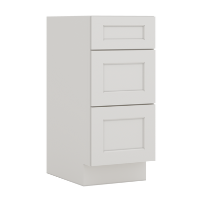 Vanity Drawer Base 12", 15", 18", 21" & 24" ICE White Shaker 1-1/4" Overlay CWS/CWB