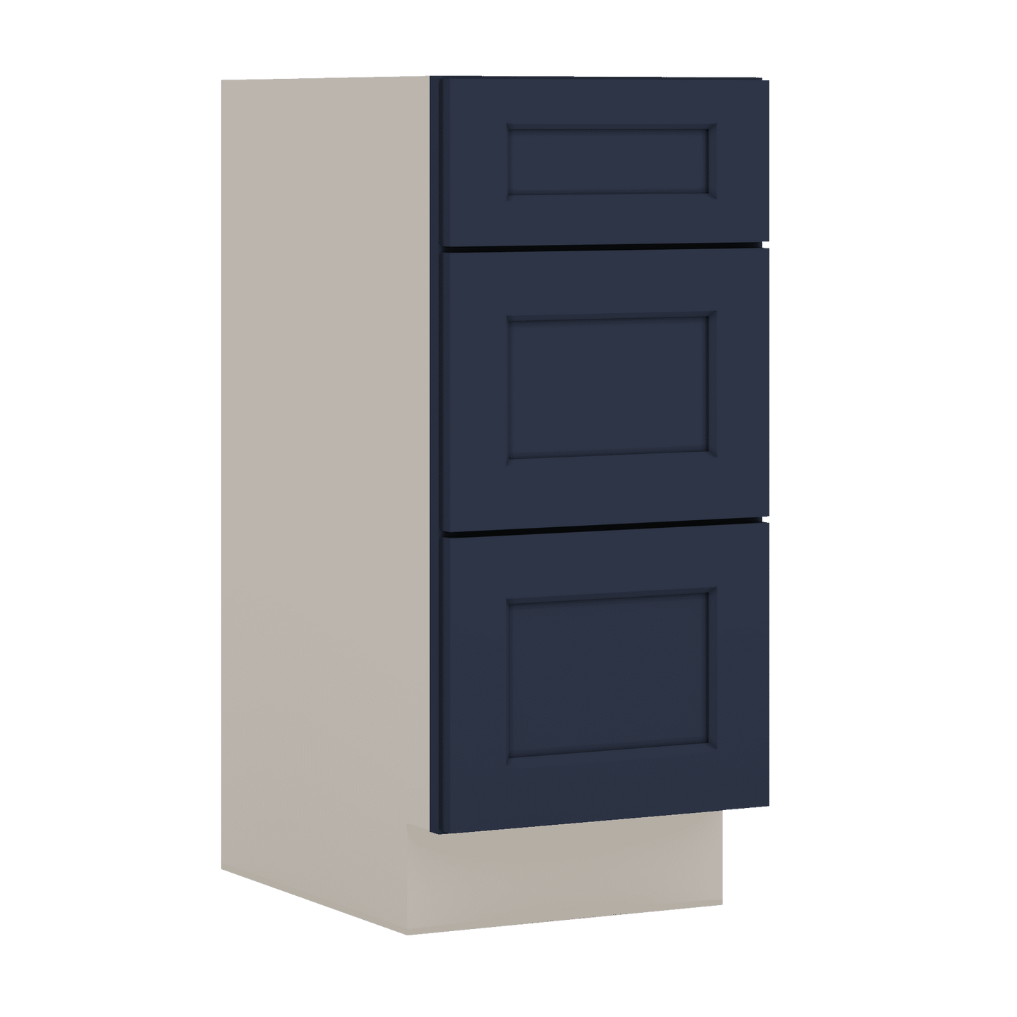 Vanity Drawer Base 12", 15", 18", 21" & 24" NB29 Naval Blue Shaker 1-1/4" Overlay