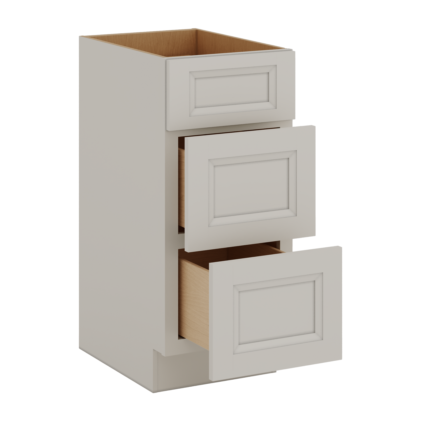 27LGDS Laguna Gray Double Shaker Vanity Drawer Base 12", 15", 18", 21" & 24" - 21" Deep