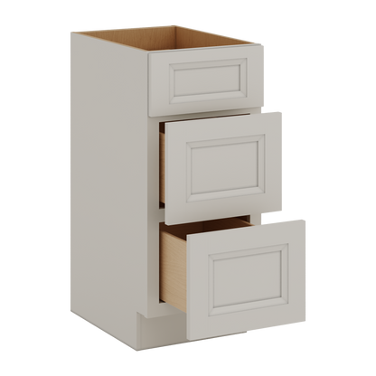 27LGDS Laguna Gray Double Shaker Vanity Drawer Base 12", 15", 18", 21" & 24" - 21" Deep