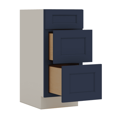 Vanity Drawer Base 12", 15", 18", 21" & 24" NB29 Naval Blue Shaker 1-1/4" Overlay