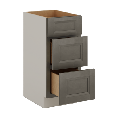 Huntington Cinder Double Shaker Vanity Drawer Base 12", 15", 18", 21" & 24"