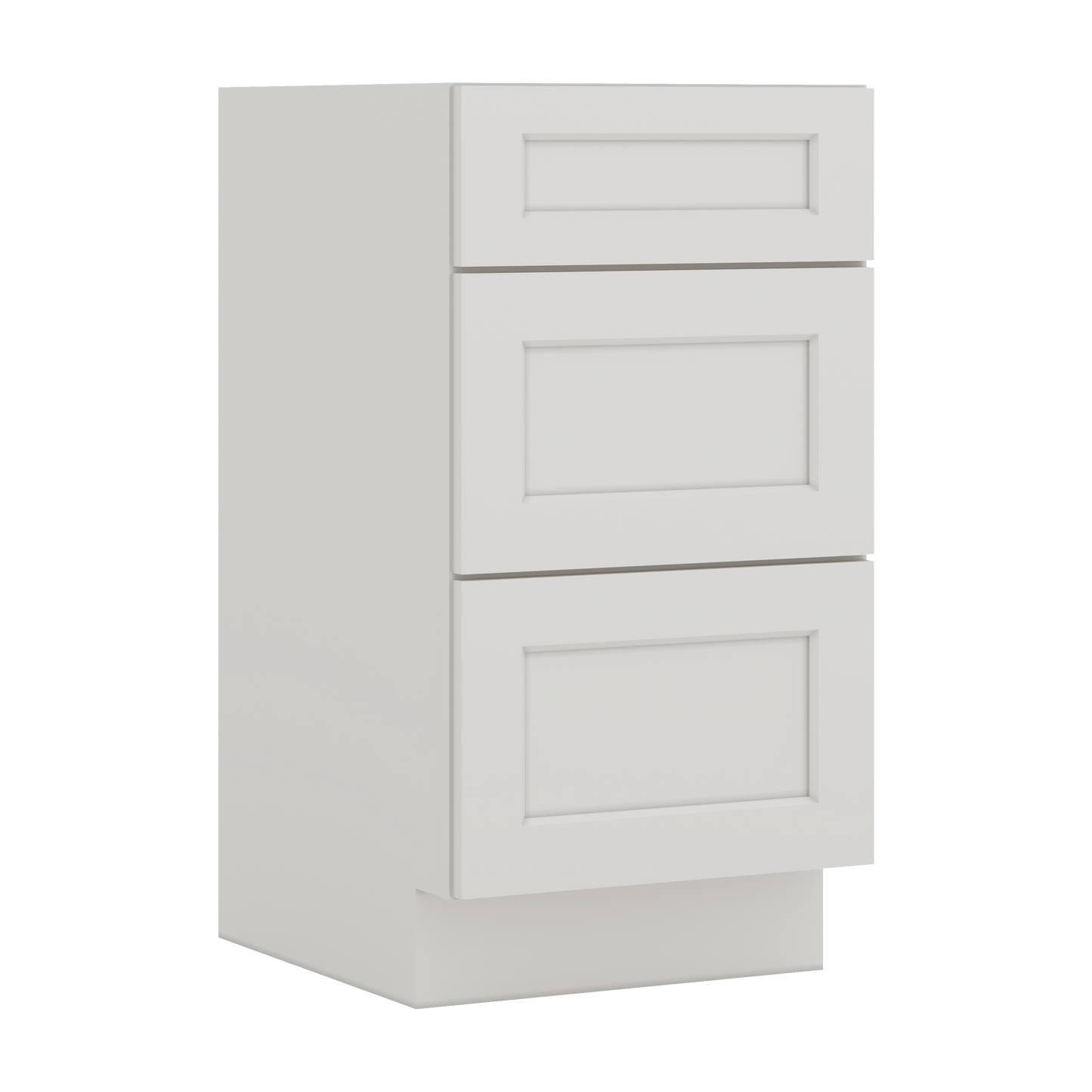 Vanity Drawer Base 12", 15", 18", 21" & 24" ICE White Shaker 1-1/4" Overlay CWS/CWB