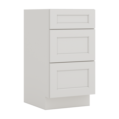 Vanity Drawer Base 12", 15", 18", 21" & 24" ICE White Shaker 1-1/4" Overlay CWS/CWB