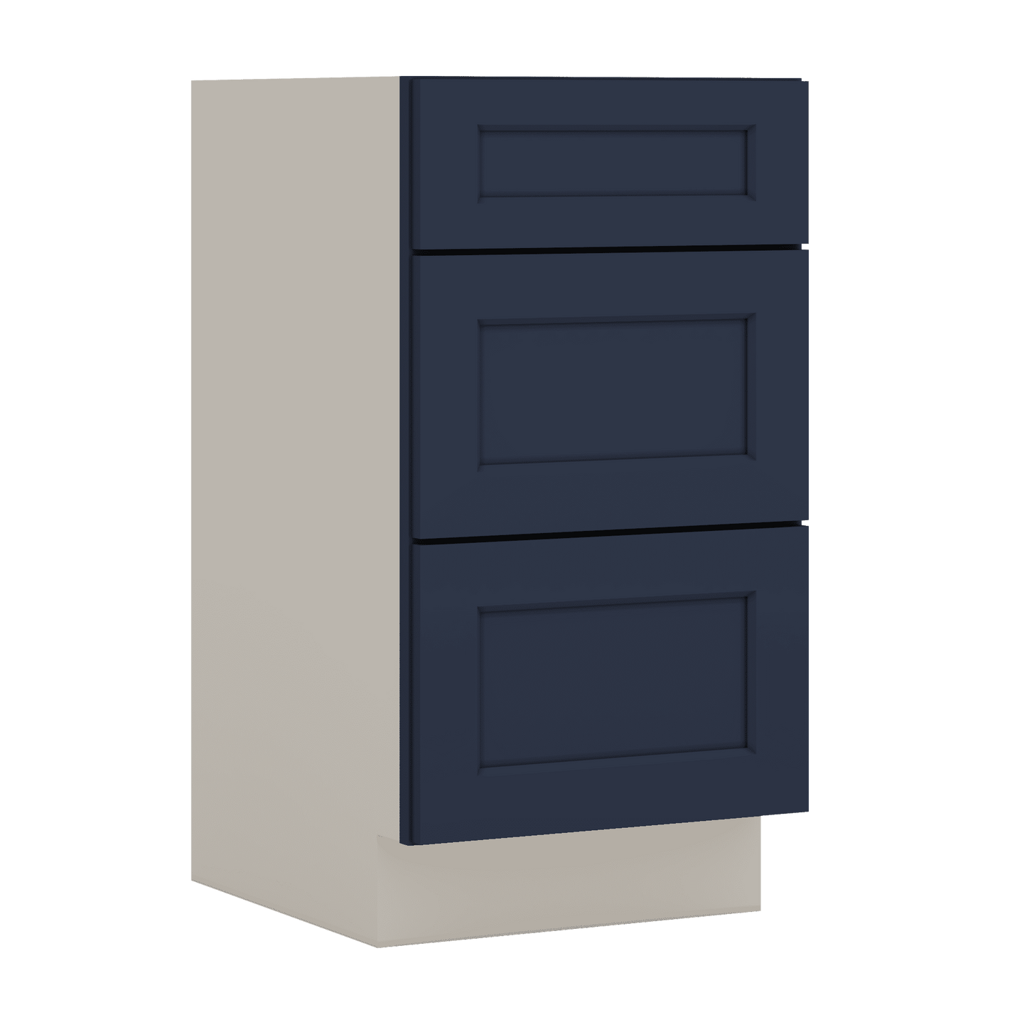 Vanity Drawer Base 12", 15", 18", 21" & 24" NB29 Naval Blue Shaker 1-1/4" Overlay