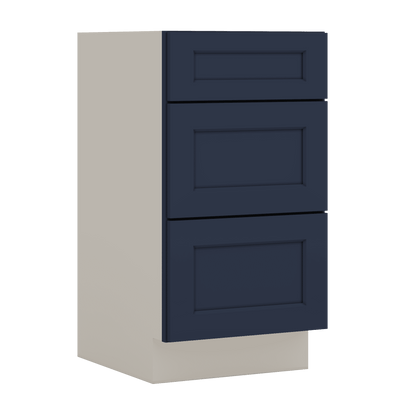 Vanity Drawer Base 12", 15", 18", 21" & 24" NB29 Naval Blue Shaker 1-1/4" Overlay