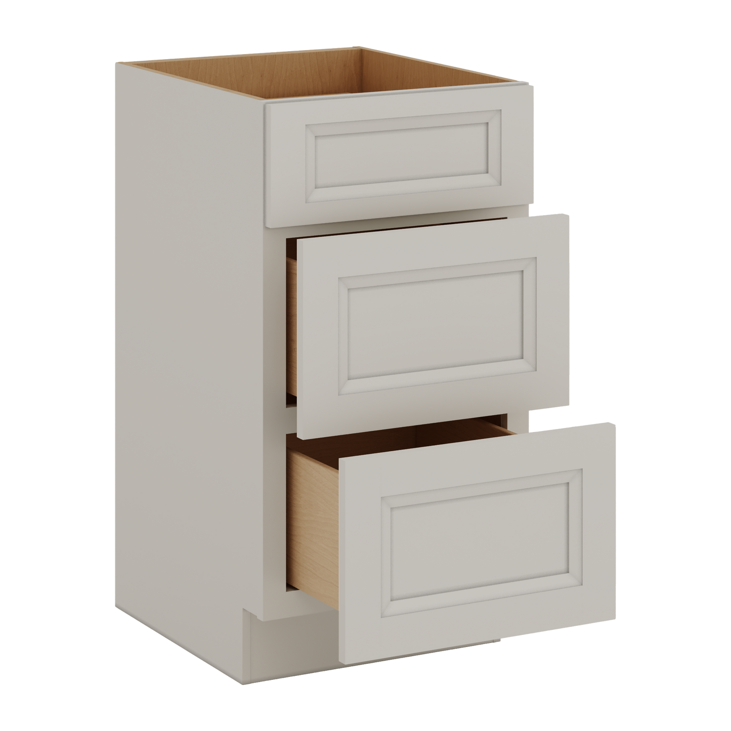 27LGDS Laguna Gray Double Shaker Vanity Drawer Base 12", 15", 18", 21" & 24" - 21" Deep