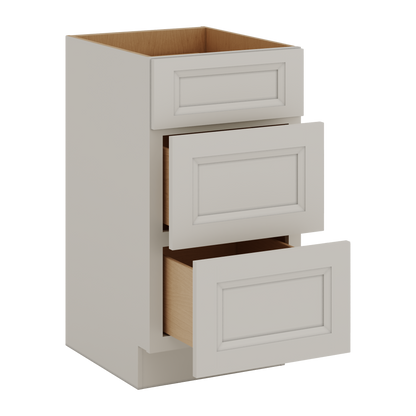 27LGDS Laguna Gray Double Shaker Vanity Drawer Base 12", 15", 18", 21" & 24" - 21" Deep