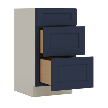 Vanity Drawer Base 12", 15", 18", 21" & 24" NB29 Naval Blue Shaker 1-1/4" Overlay