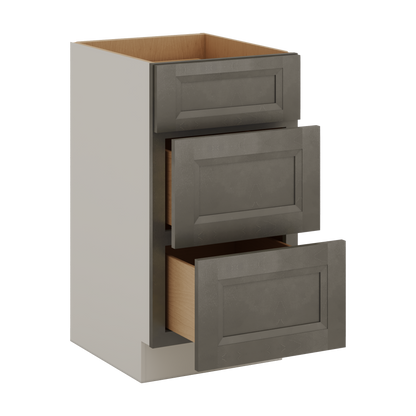 Huntington Cinder Double Shaker Vanity Drawer Base 12", 15", 18", 21" & 24"
