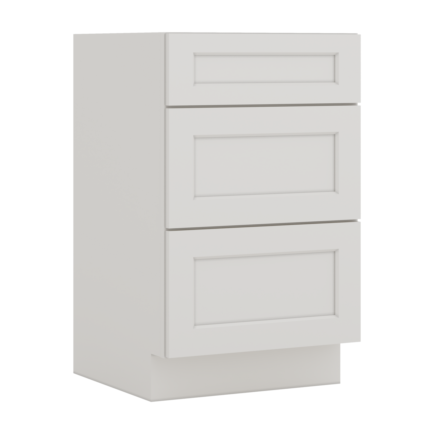 Vanity Drawer Base 12", 15", 18", 21" & 24" ICE White Shaker 1-1/4" Overlay CWS/CWB