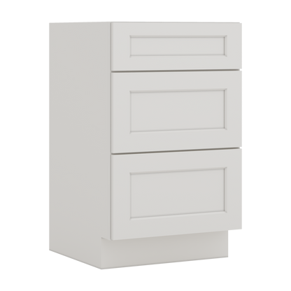 Vanity Drawer Base 12", 15", 18", 21" & 24" ICE White Shaker 1-1/4" Overlay CWS/CWB