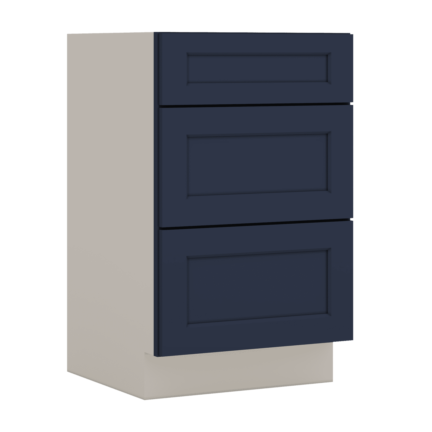 Vanity Drawer Base 12", 15", 18", 21" & 24" NB29 Naval Blue Shaker 1-1/4" Overlay