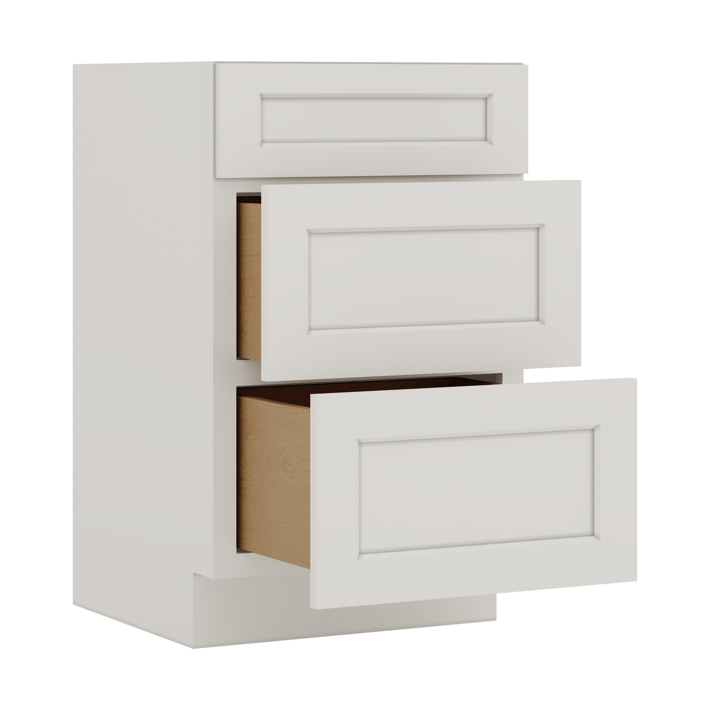 Vanity Drawer Base 12", 15", 18", 21" & 24" ICE White Shaker 1-1/4" Overlay CWS/CWB
